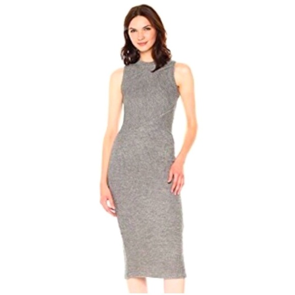 🍒 NWT L Plenty by Tracy Reese Knit gray sheath sweater dress - Picture 2 of 3